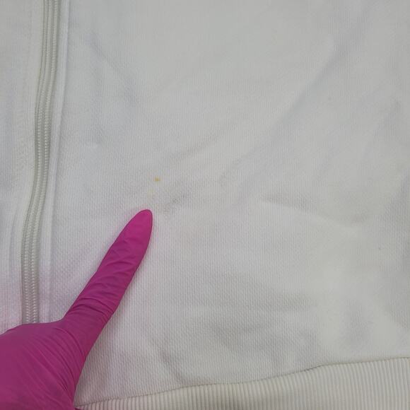 Adidas Zip Jacket Large 23x24 White Embroidered Trefoil Logo - Picture 9 of 16